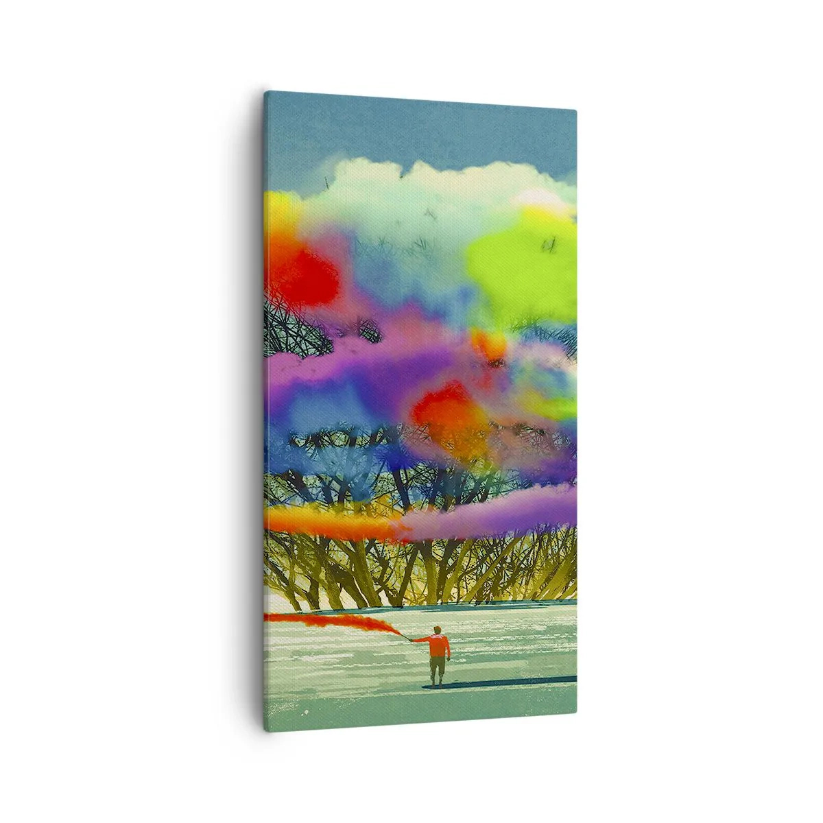 Canvastavla - Bild på duk - Liva upp världen - 55x100 cm