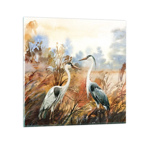 Glastavla - Bild på glas - Vart ska vi på hösten? - 60x60 cm