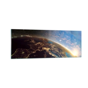 Glastavla - Bild på glas - Låt oss titta på varandra på avstånd - 140x50 cm