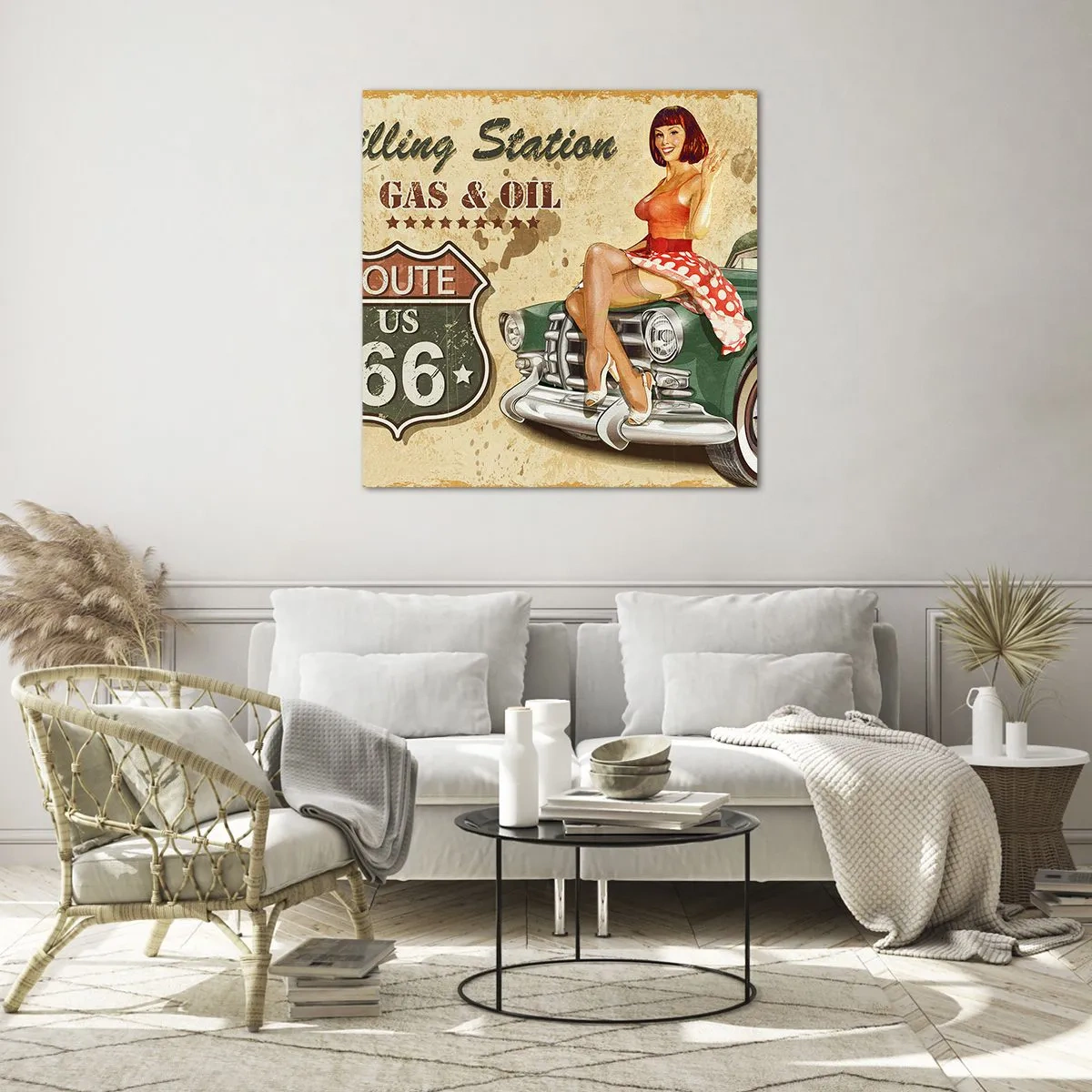 Glastavla - Bild på glas - Underbara 40-talet - 50x50 cm