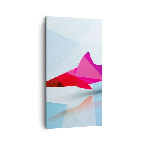 Canvastavla - Bild på duk - Haj i kristallrummet - 45x80 cm