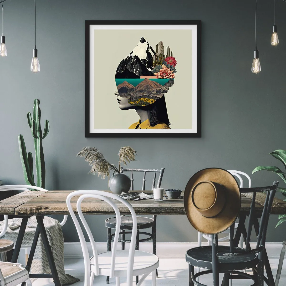 Affisch i svart ram - Kvinnan - alltid ett mysterium - 60x60 cm