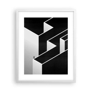 Affisch i vit ram - Ensamhet på toppen - 40x50 cm