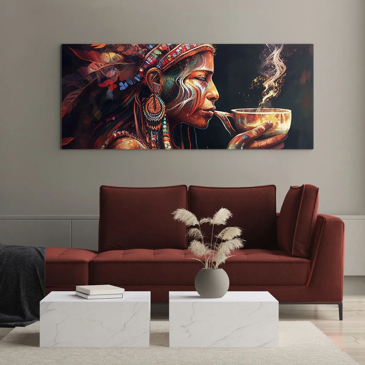 Glastavla - Bild på glas - En magisk ritual - 100x40 cm