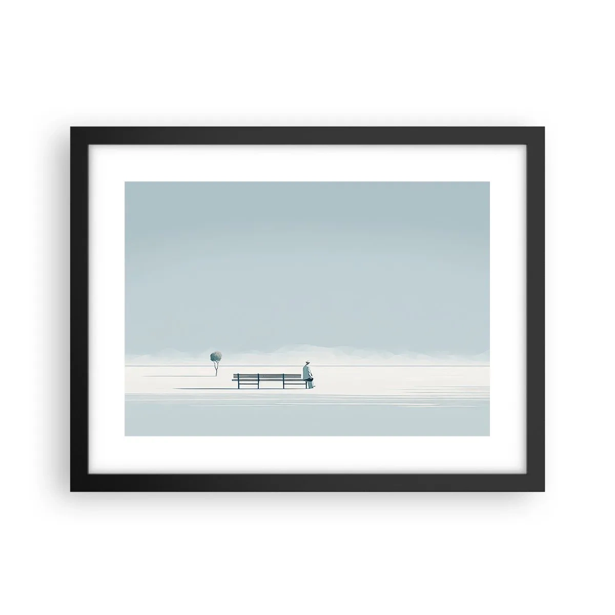 Affisch i svart ram - Ja, jag väntar. - 40x30 cm