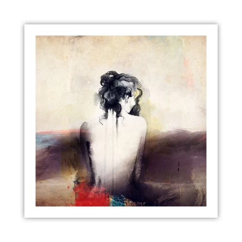 Affisch - Moderata linjer, ovala former - 60x60 cm