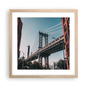 Affisch i ram av ljusek - Över stadens vågor - 40x40 cm