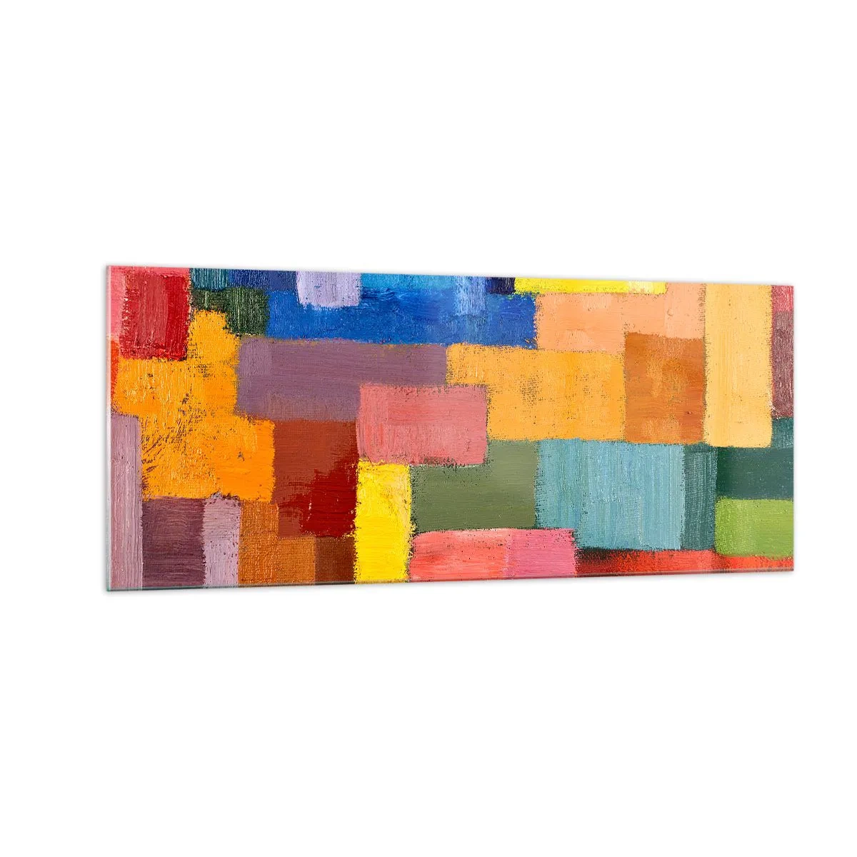 Glastavla - Bild på glas - Alla olika, alla färgglada - 100x40 cm