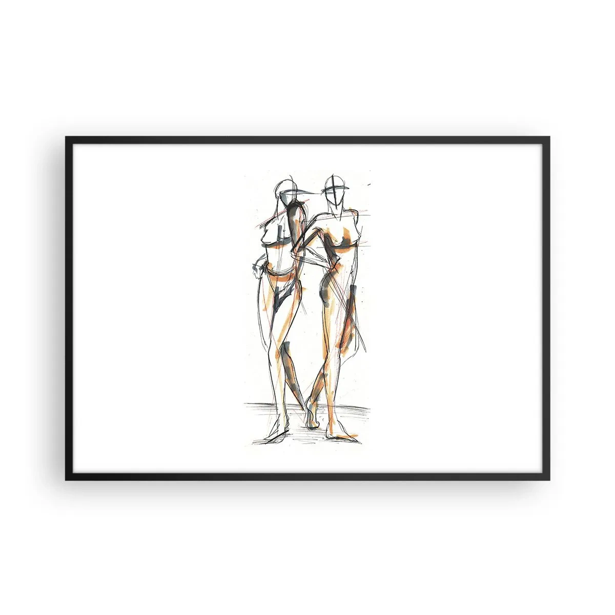 Affisch i svart ram - Charmens studie - 100x70 cm