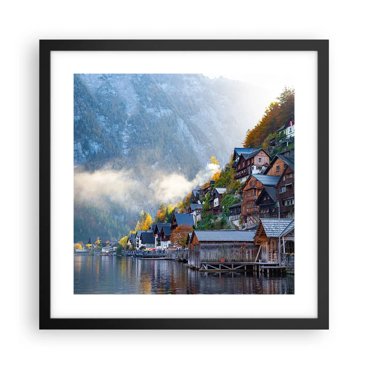 Affisch i svart ram - Alpina klimat - 40x40 cm