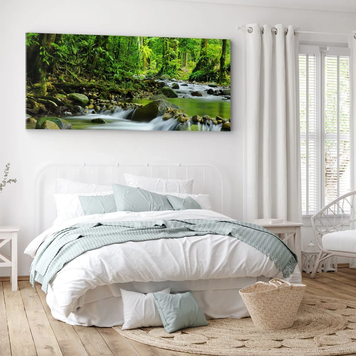 Canvastavla - Bild på duk - Simma i grönskans hav - 100x40 cm