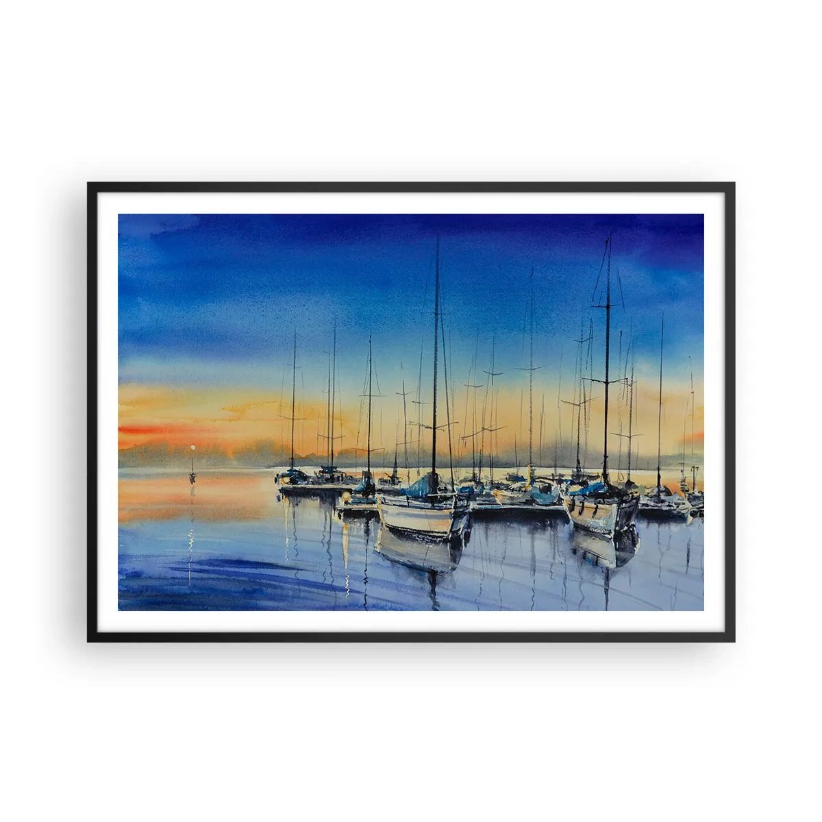Affisch i svart ram - Slutet på en bra dag - 100x70 cm
