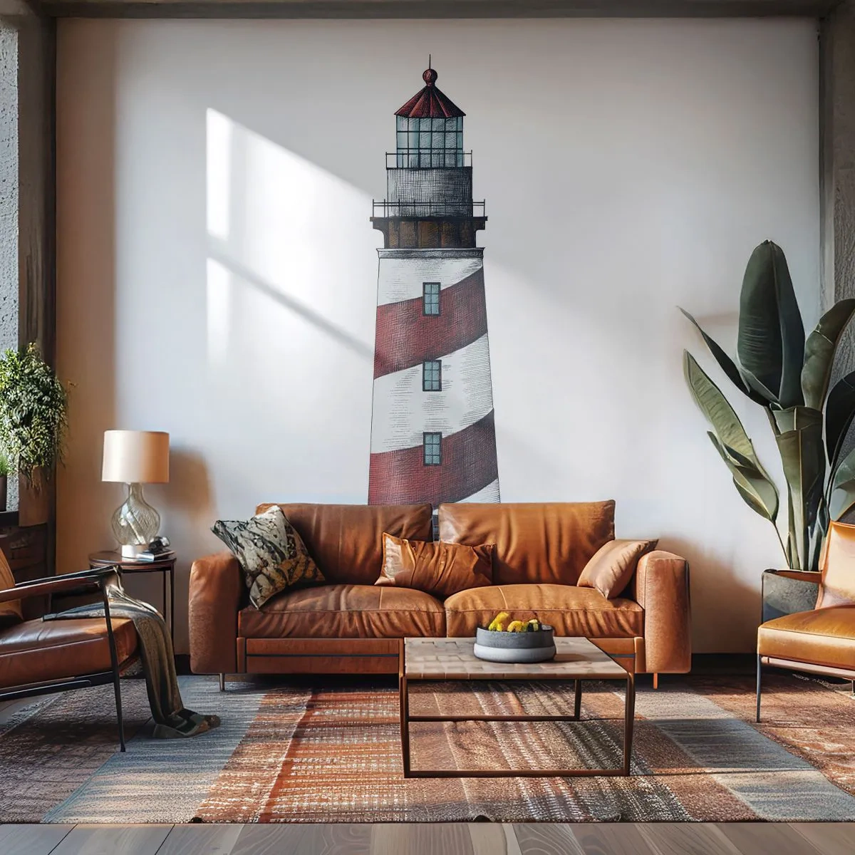 Fototapet Premium Canvas - Alltid på sin vakt - Fyr, Nautisk, Seaside - 150x105 cm