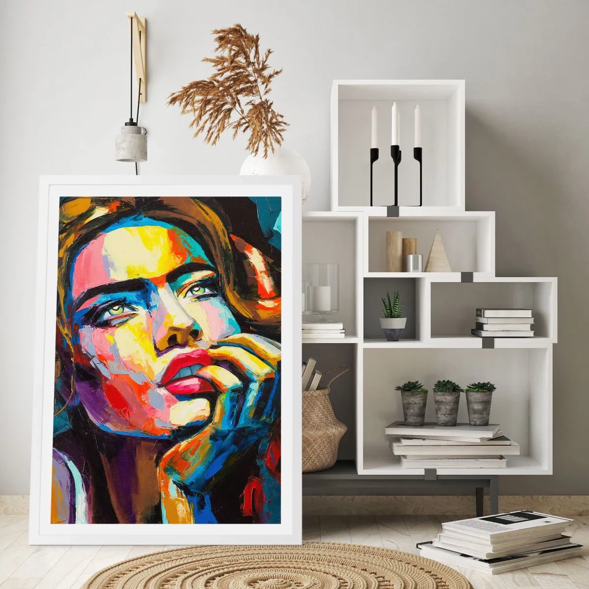 Affisch i vit ram - Drömmar seglar i himlen som fåglar - 70x100 cm