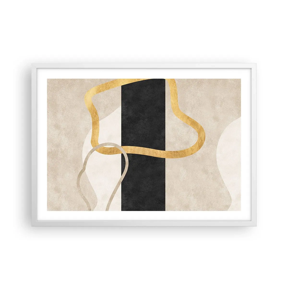 Affisch i vit ram - Slingrande former - 70x50 cm