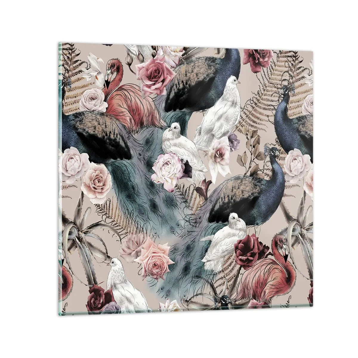 Glastavla - Bild på glas - I palatsträdgården - 30x30 cm