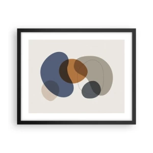 Affisch i svart ram - Färgernas droppar - 50x40 cm