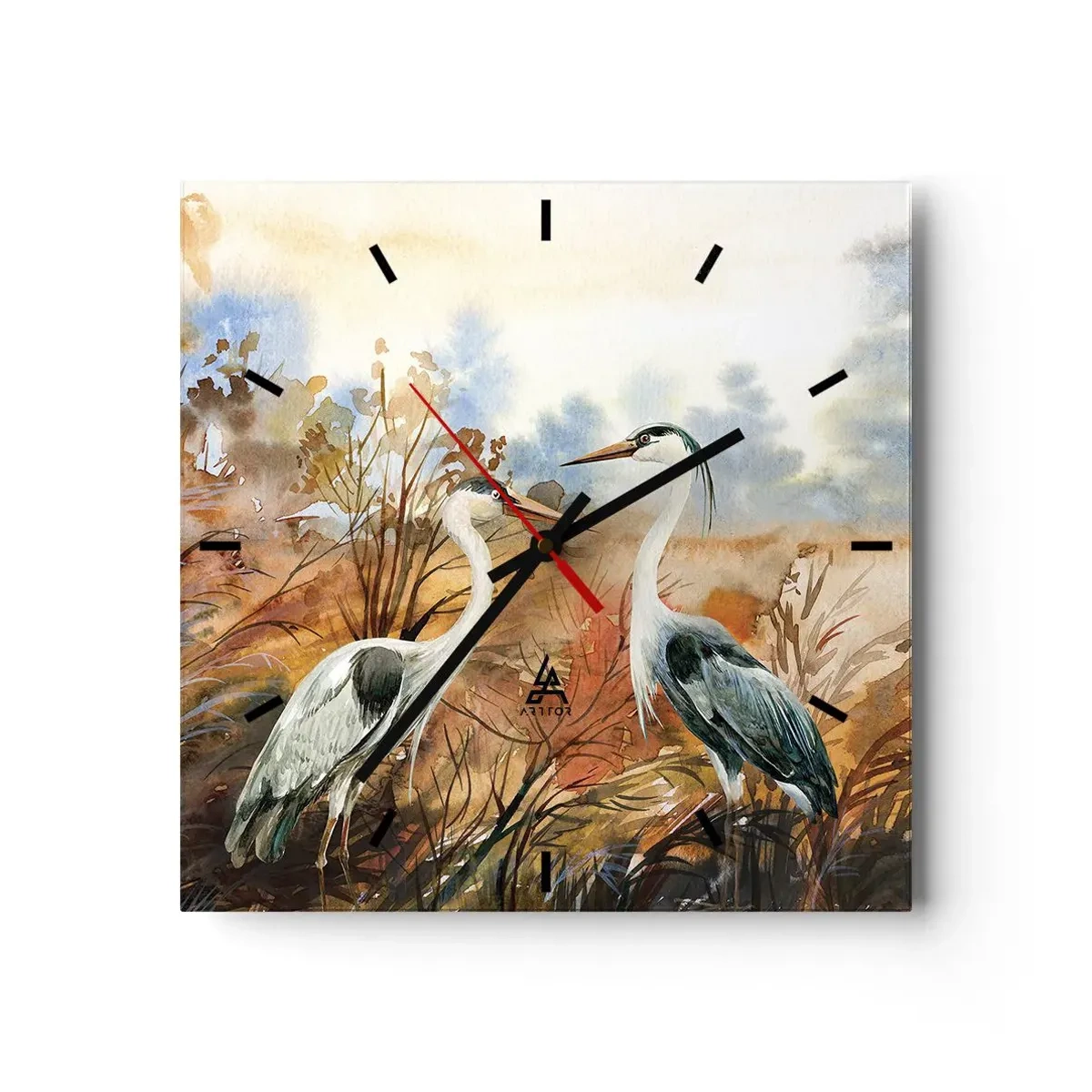 Väggklocka - Klocka på glas - Vart ska vi på hösten? - 30x30 cm