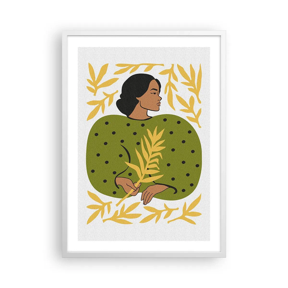 Affisch i vit ram - Hawaiiansk flicka - 50x70 cm