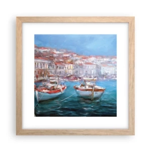 Affisch i ram av ljusek - Italiensk vik - 30x30 cm