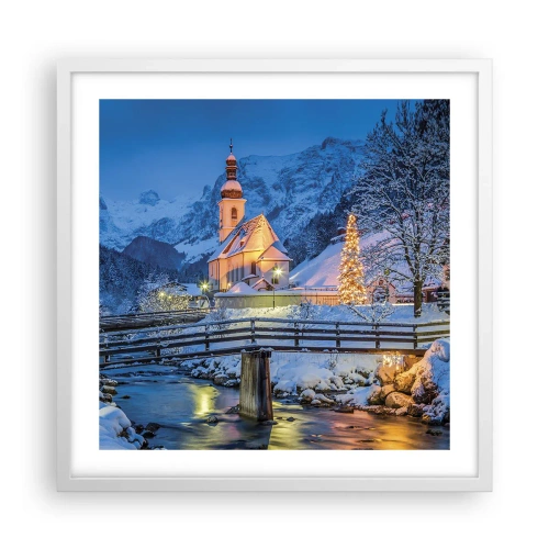 Affisch i vit ram - Julens anda - 50x50 cm