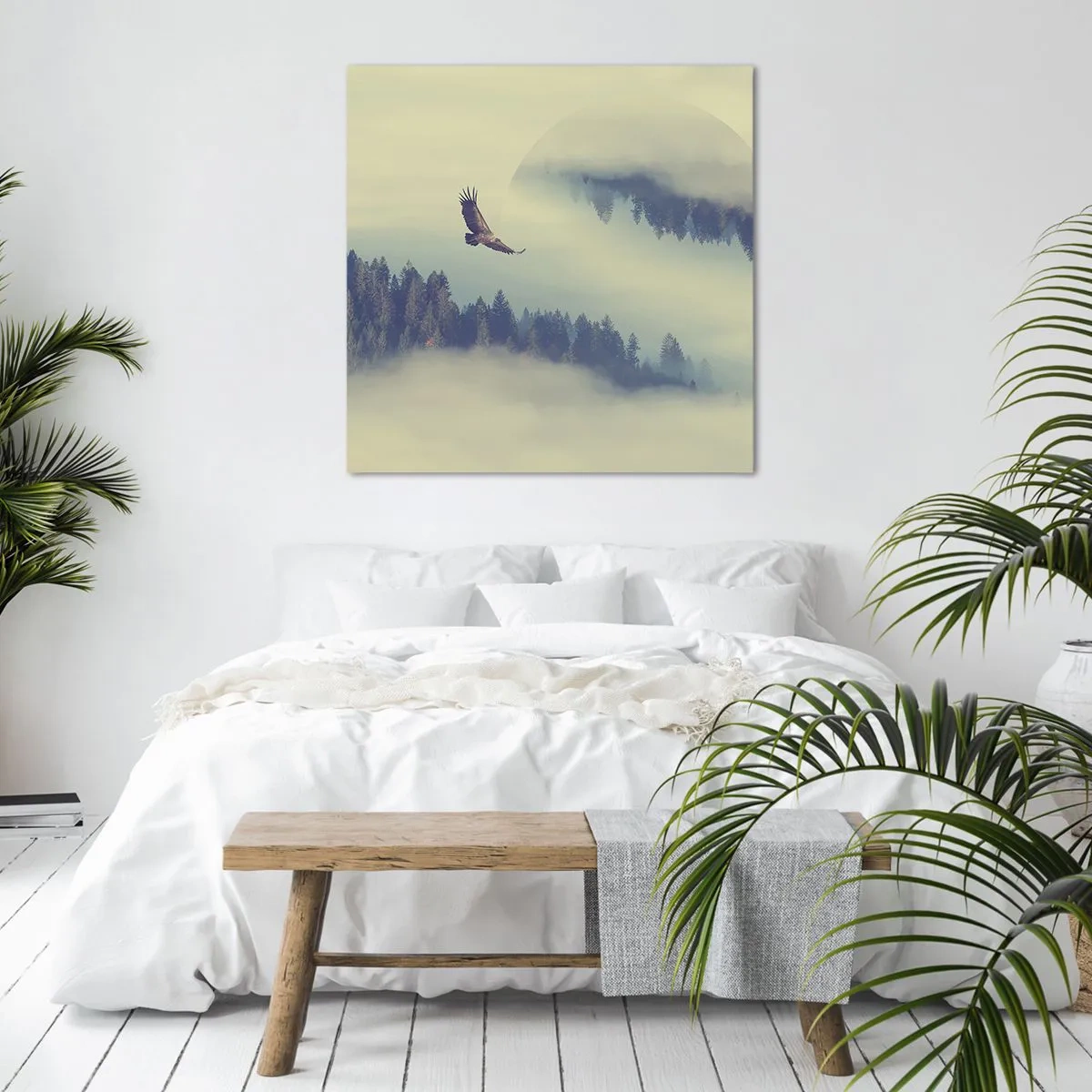 Canvastavla - Bild på duk - Örnens skugga - 70x70 cm