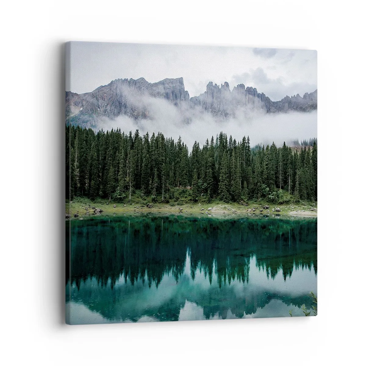 Canvastavla - Bild på duk - Tyst, tyst, väck inte sovande vatten... - 40x40 cm