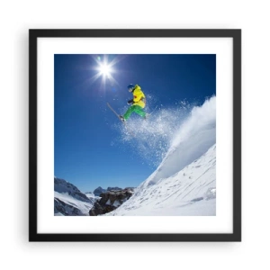 Affisch i svart ram - Dansar med fjällen - 40x40 cm