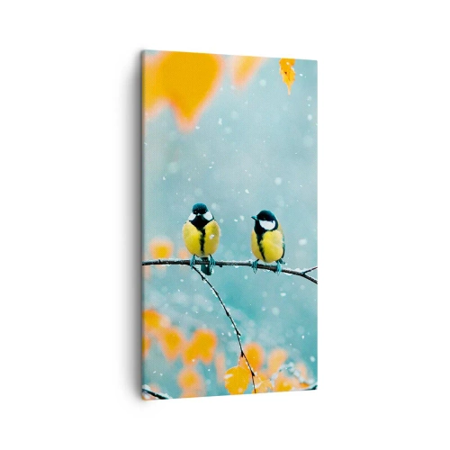 Canvastavla - Bild på duk - Fåglarnas skvaller - 45x80 cm