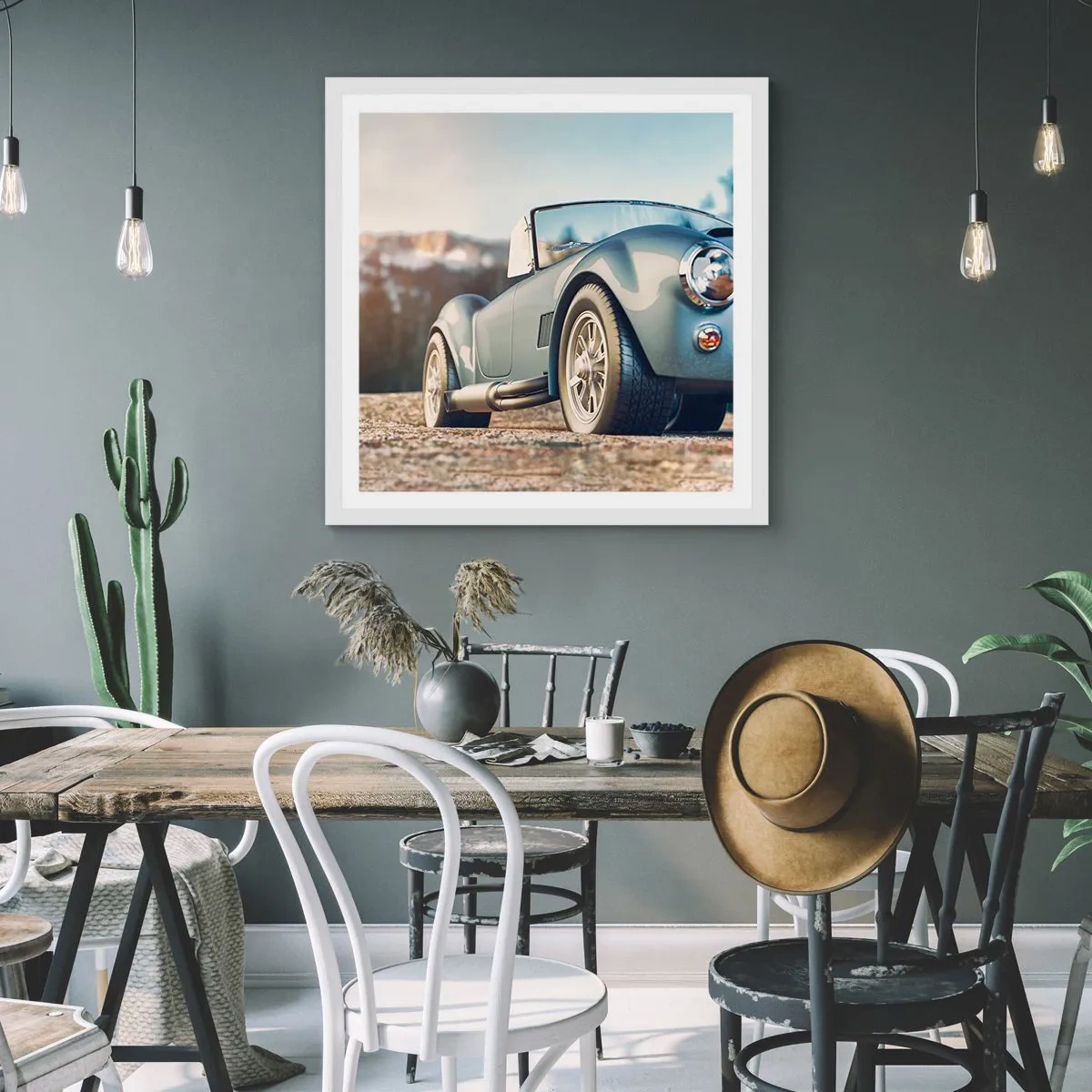 Affisch i vit ram - Det är stilen som räknas - 40x40 cm