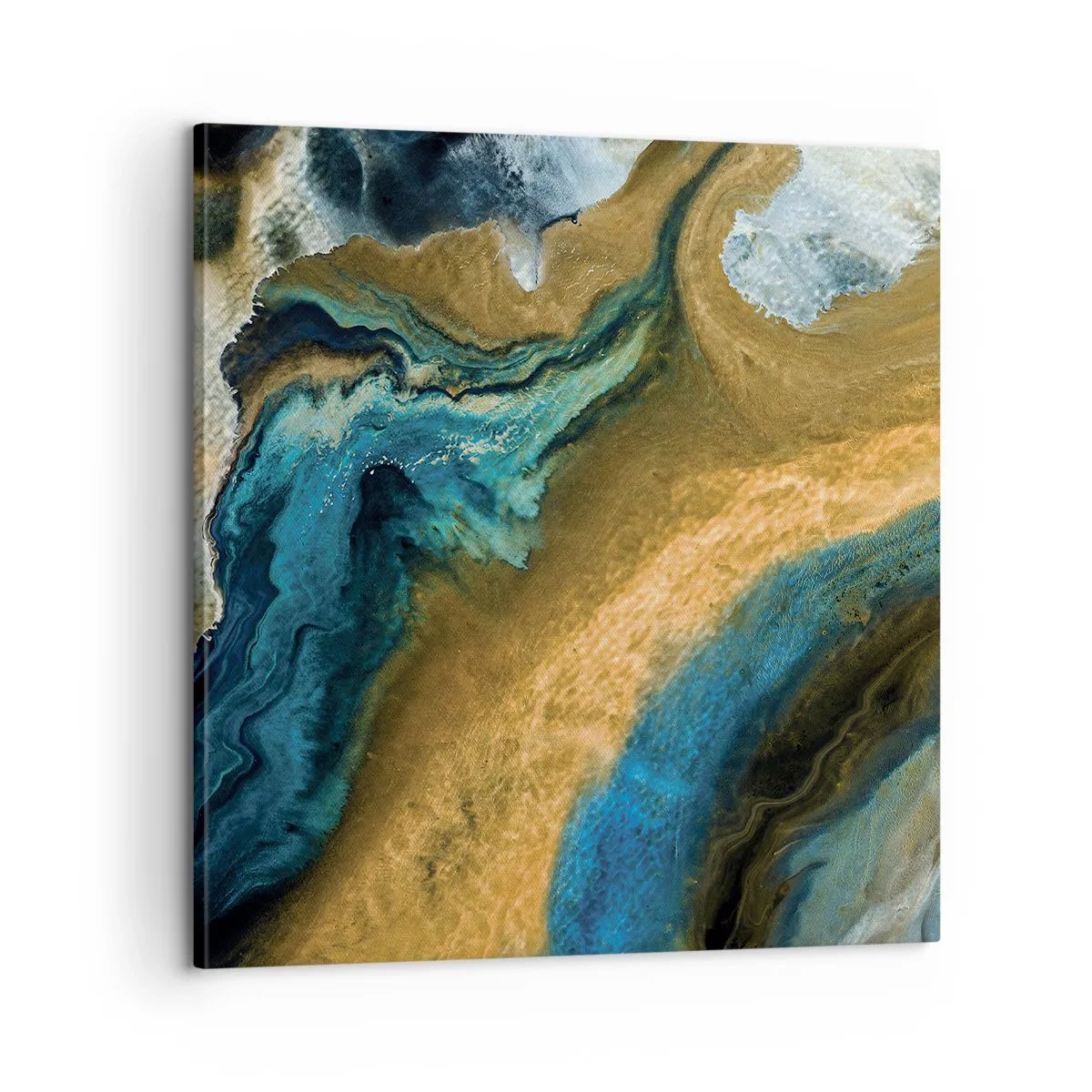 Canvastavla - Bild på duk - Blå – gul – ömsesidiga influenser - 60x60 cm