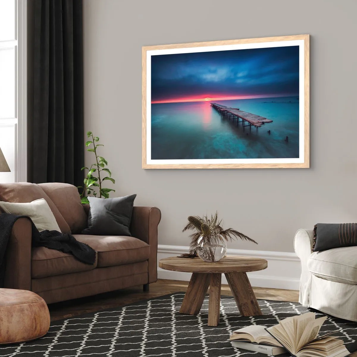 Affisch i ram av ljusek - Mellan himlen och jorden - 100x70 cm