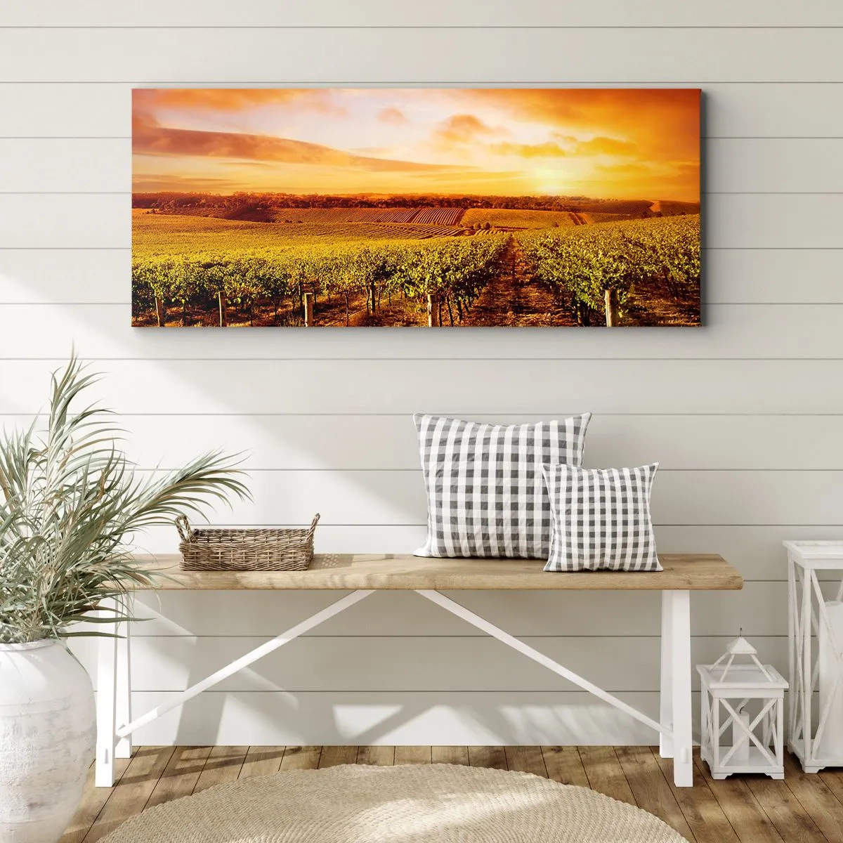 Canvastavla - Bild på duk - Fina druvor med en gnutta sol - 100x40 cm