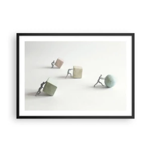 Affisch i svart ram - Livet leker - 70x50 cm