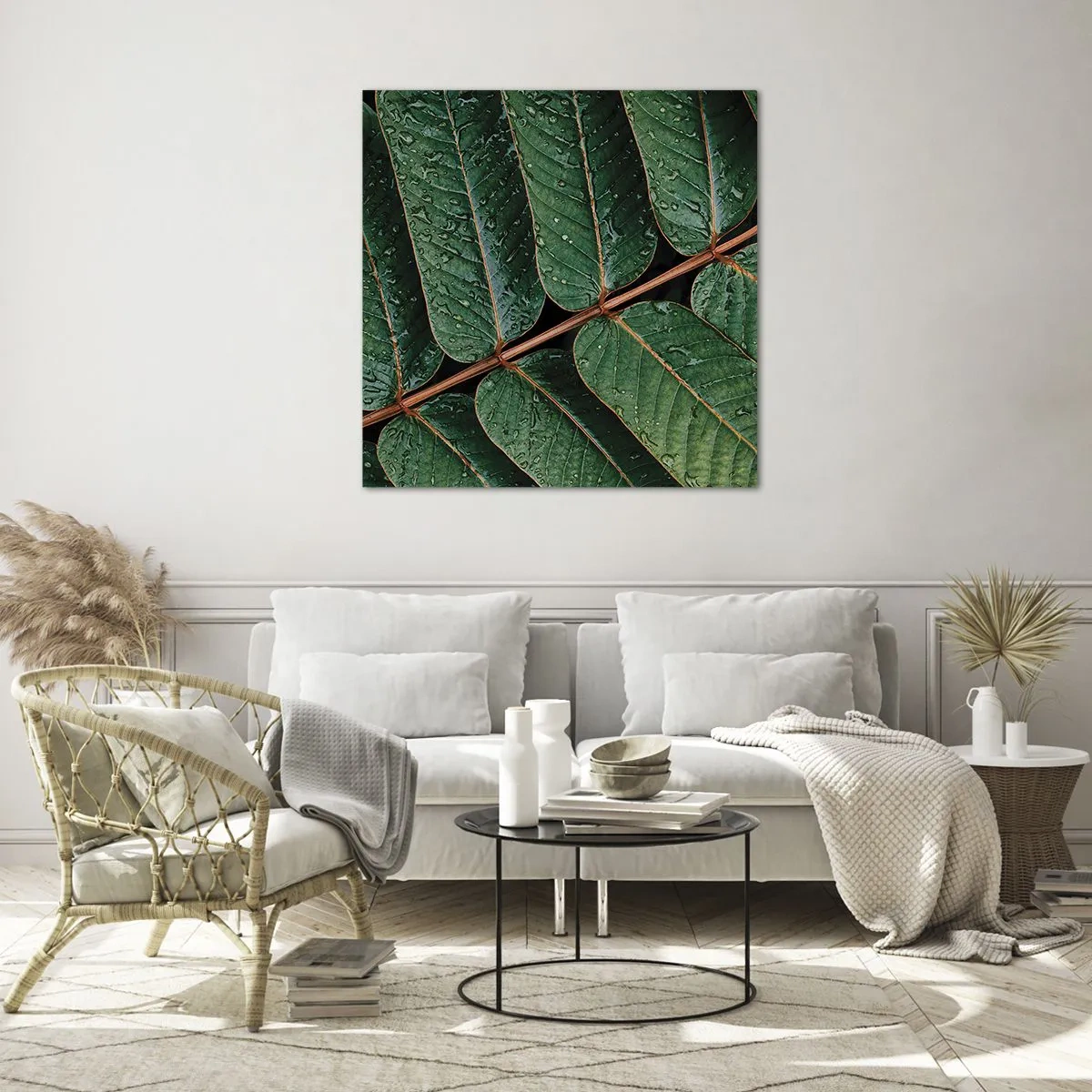 Glastavla - Bild på glas - I den gröna rytmen - 70x70 cm