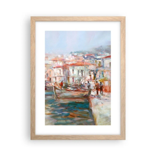 Affisch i ram av ljusek - Pastellfärgad semester - 30x40 cm
