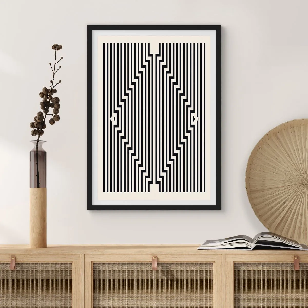 Affisch i svart ram - Geometrisk illusion - 30x40 cm