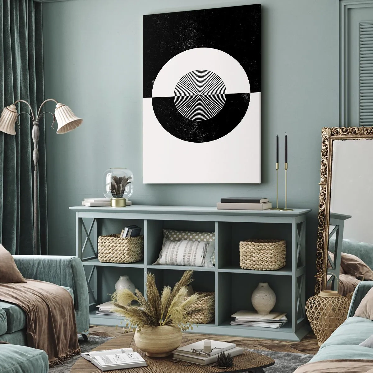 Canvastavla - Bild på duk - Harmoni i svart och vitt - 50x70 cm