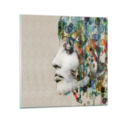 Glastavla - Bild på glas - Uppstånden ur glädje - 30x30 cm