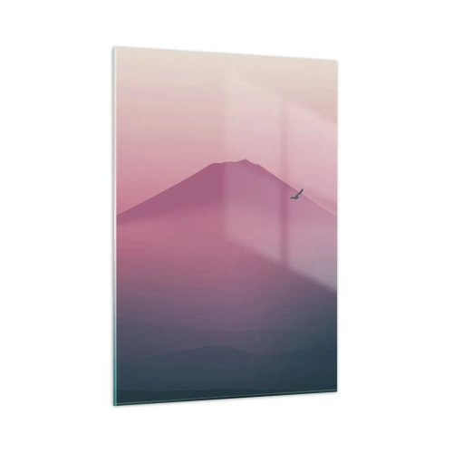 Glastavla - Bild på glas - Vandrare över molnen - 50x70 cm