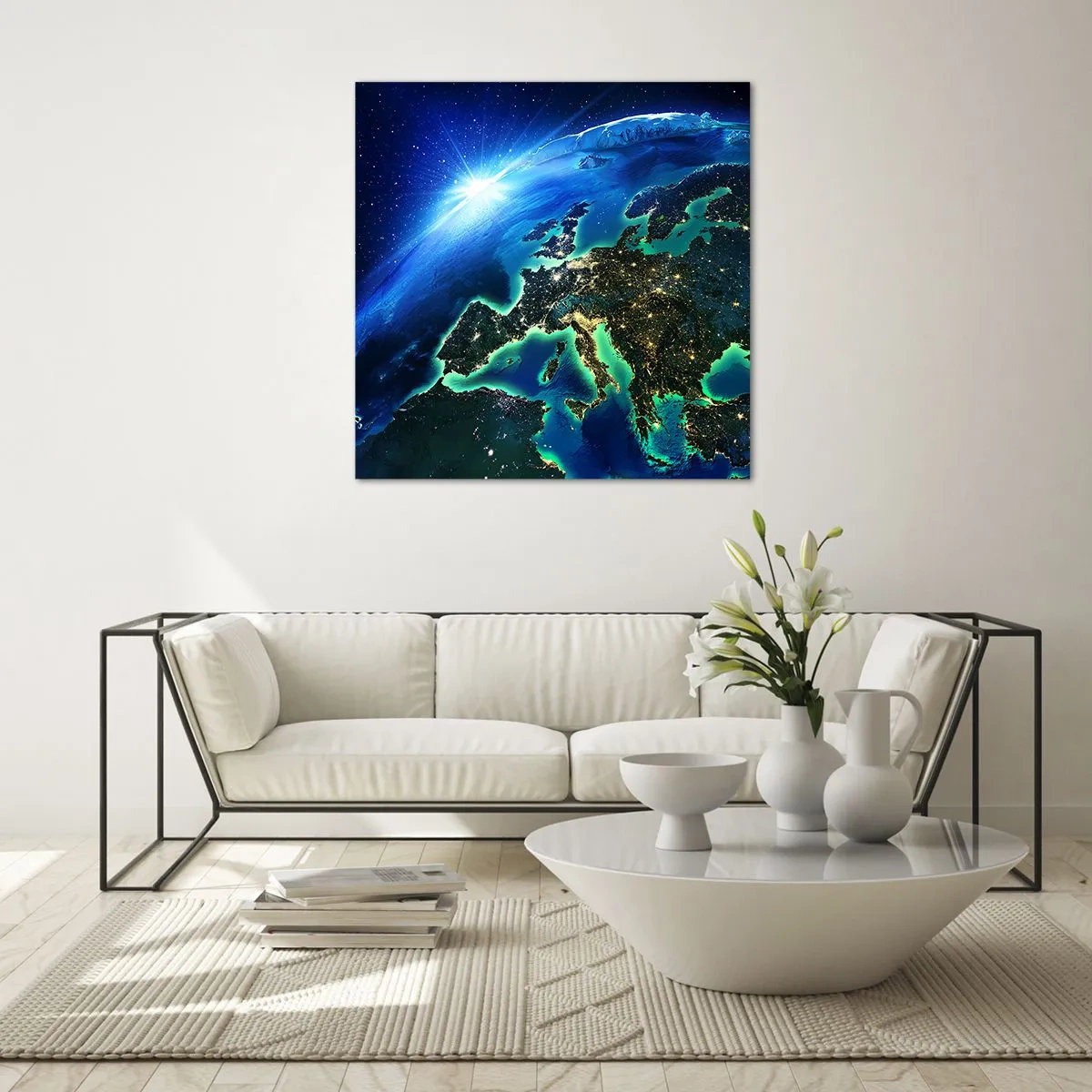 Glastavla - Bild på glas - Glödande Europa - 40x40 cm