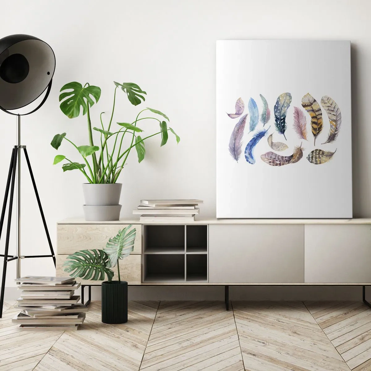 Canvastavla - Bild på duk - Lätta, färgglada och färgrika - 45x80 cm