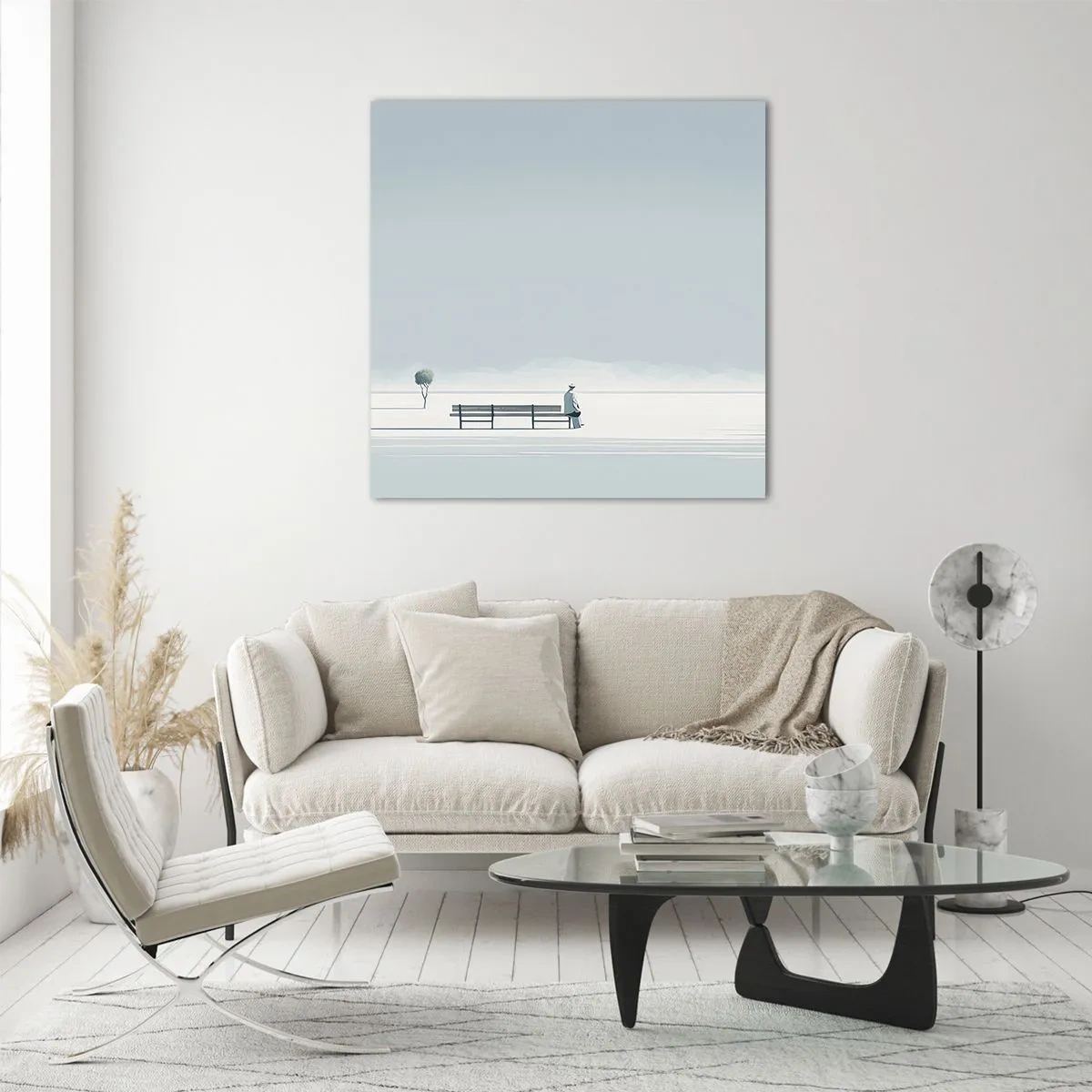 Glastavla - Bild på glas - Ja, jag väntar. - 50x50 cm