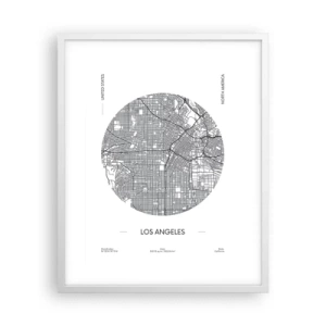 Affisch i vit ram - Los Angeles anatomi - 40x50 cm