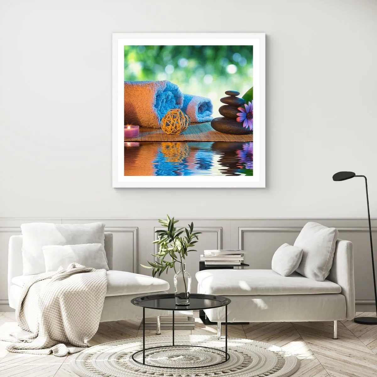 Affisch i vit ram - Tid för kroppen - 40x40 cm