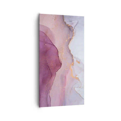 Canvastavla - Bild på duk - Lila och violett vågor - 65x120 cm