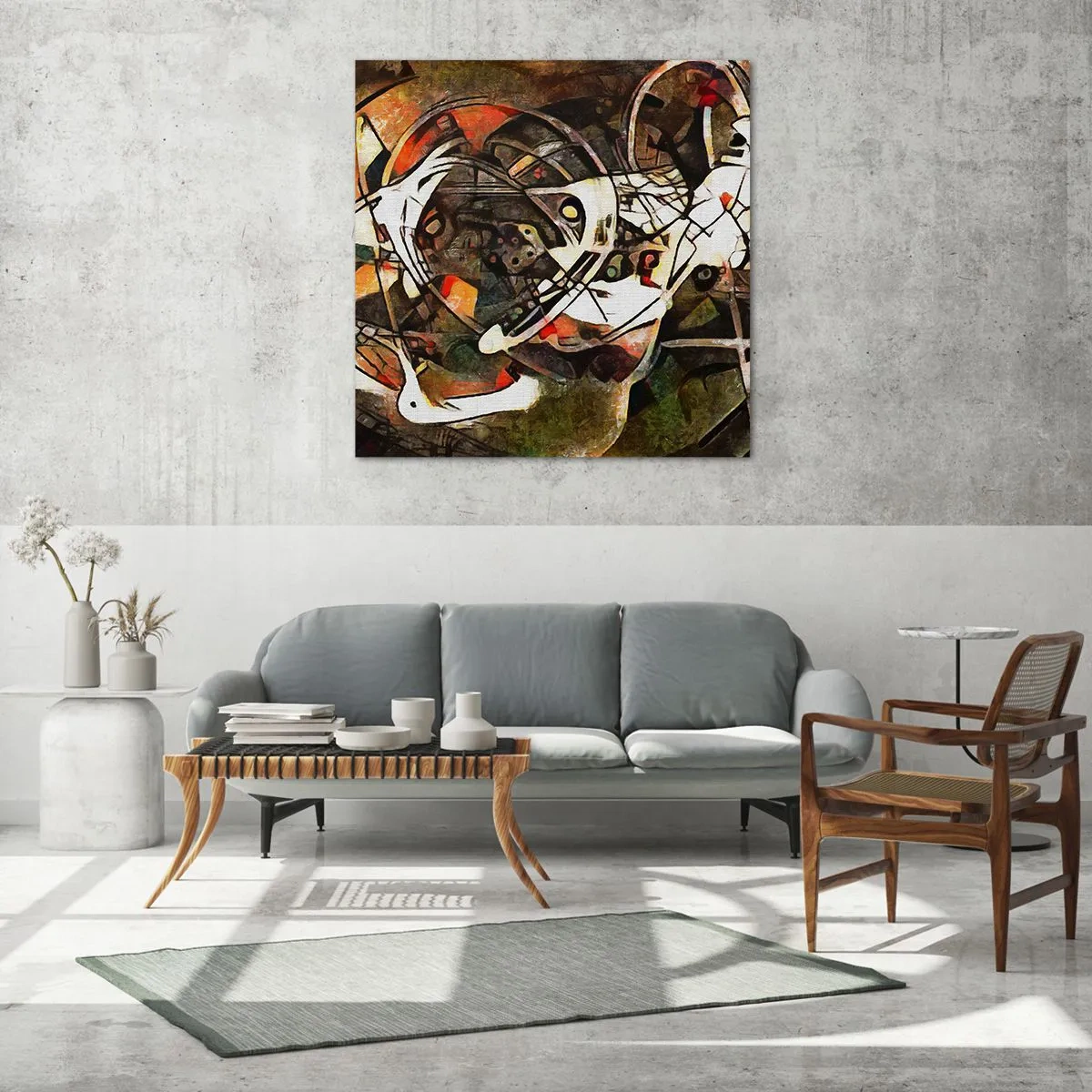 Glastavla - Bild på glas - Hör du rörelse? - 60x60 cm