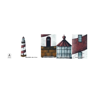 Fototapet Prov Standard Eco - Alltid på sin vakt - Fyr, Nautisk, Seaside - 100x30 cm