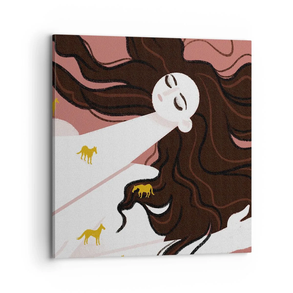 Canvastavla - Bild på duk - Dröm om en gyllene häst - 70x70 cm