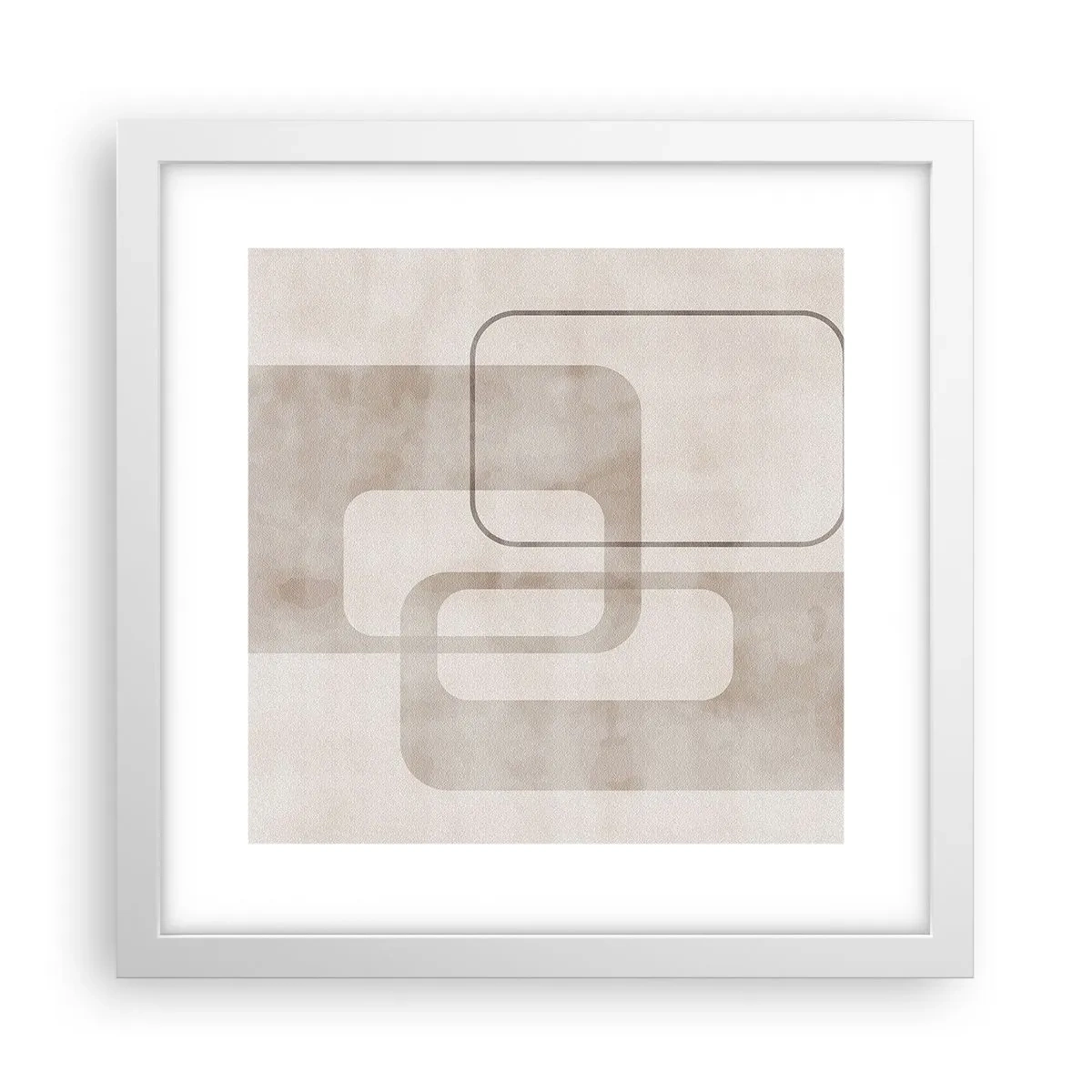 Affisch i vit ram - Geometrisk fug - 30x30 cm